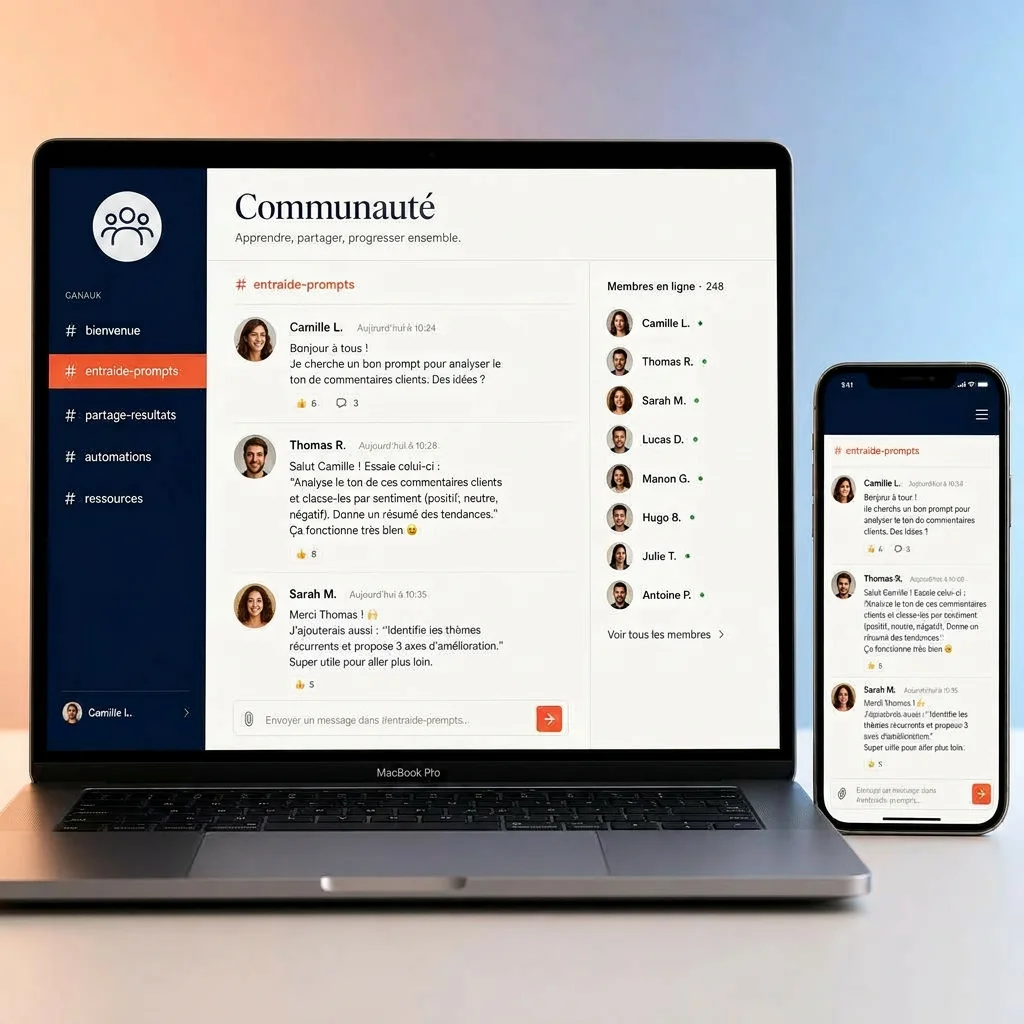 Communauté française d'utilisateurs ChatGPT et d'élèves de la formation